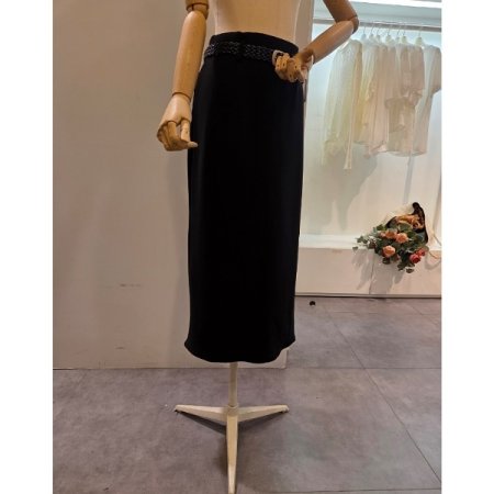 뒷 트임 롱 스커트 벨트 세트