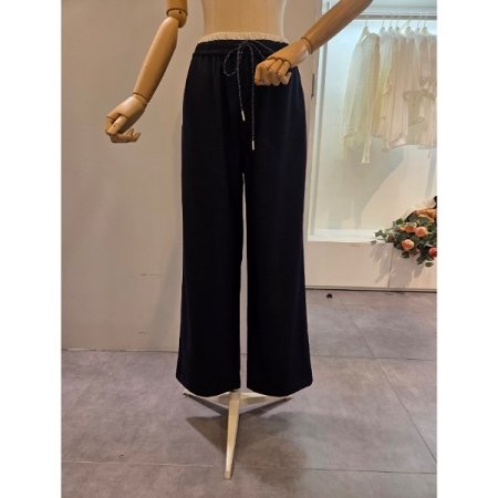 밴딩 청 통 와이드 팬츠