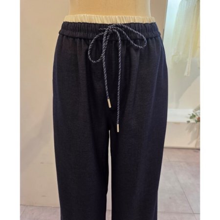 밴딩 청 통 와이드 팬츠