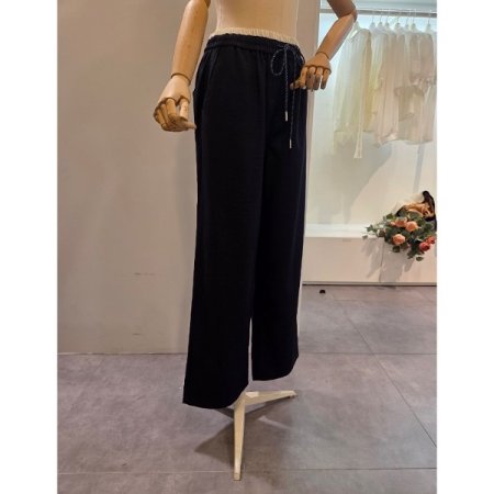 밴딩 청 통 와이드 팬츠