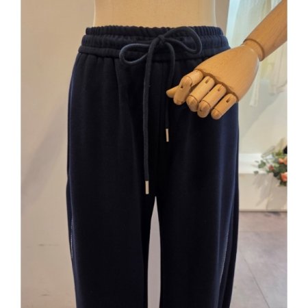 옆 스티치 포인트 밴딩 팬츠