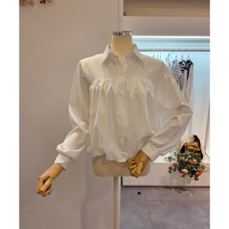 카라 셔링 블라우스