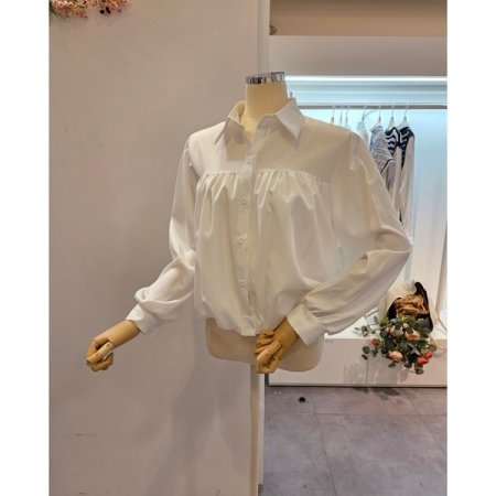 카라 셔링 블라우스