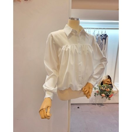 카라 셔링 블라우스