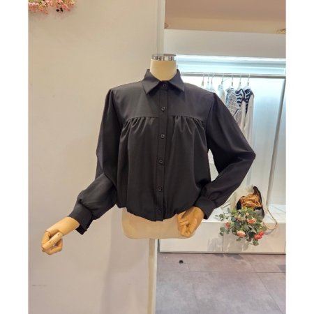 카라 셔링 블라우스