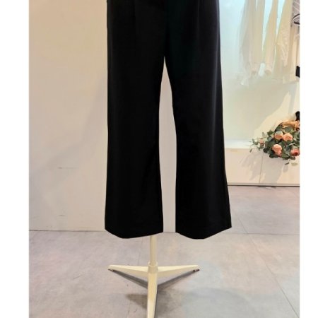 뒷밴딩 사선 포켓 와이드팬츠