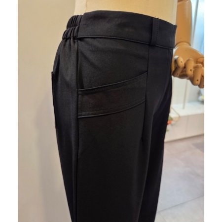 뒷밴딩 사선 포켓 와이드팬츠