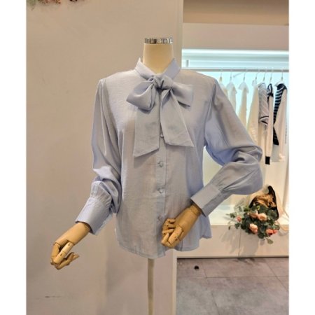 빅 리본 타이 블라우스