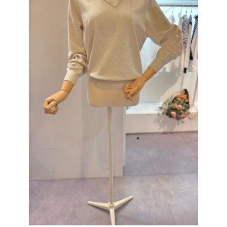 언발 넥 글리터 니트