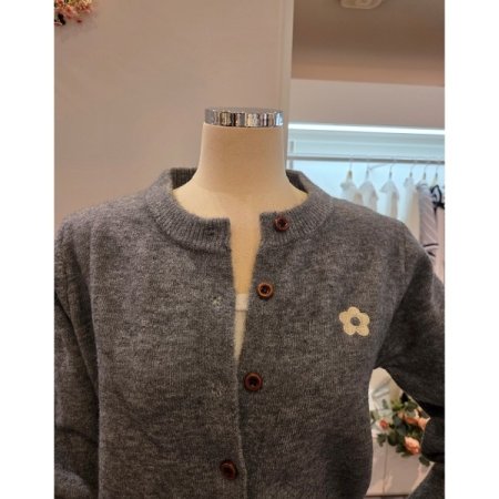 꽃 자수 라운드 가디건