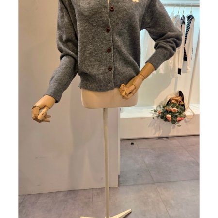 꽃 자수 라운드 가디건