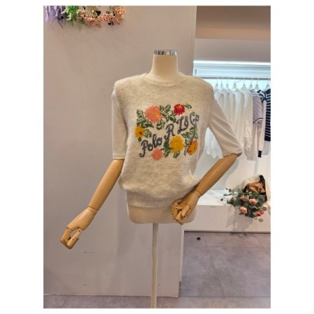 컬러 플라워 니트 베스트