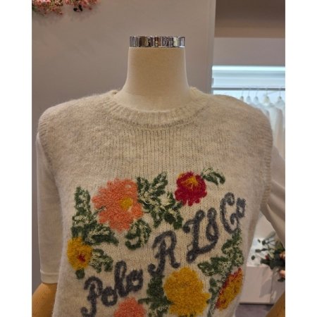 컬러 플라워 니트 베스트