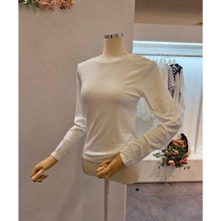 베이직 라운드 무지 티셔츠