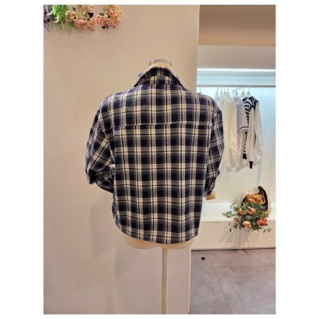 체크 페이크 포켓 셔츠