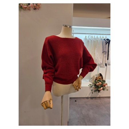 보트넥 루즈 가오리핏 니트