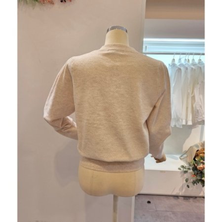 레터링 라운드 와플 니트