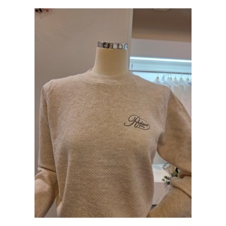 레터링 라운드 와플 니트