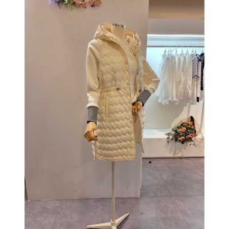 후드넥 스트링 패딩 조끼