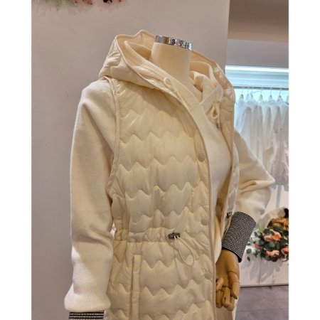 후드넥 스트링 패딩 조끼