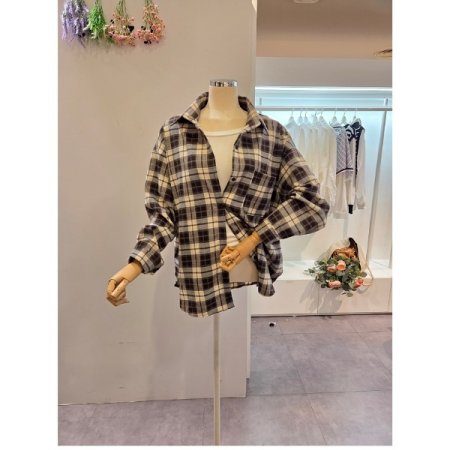 포켓 루즈핏 체크 셔츠
