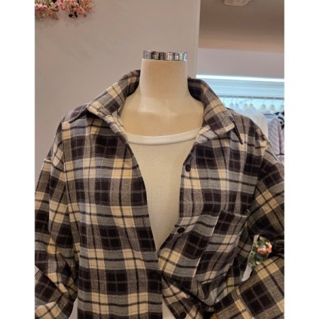 포켓 루즈핏 체크 셔츠