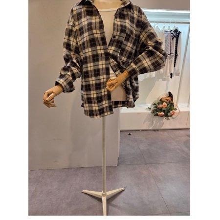 포켓 루즈핏 체크 셔츠