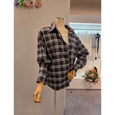 미니 포켓 체크 셔츠