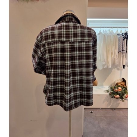 미니 포켓 체크 셔츠