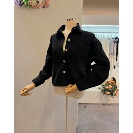 빅 포켓 흑청 데님 자켓