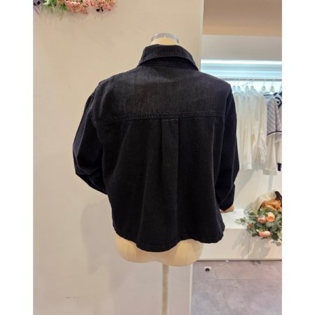 빅 포켓 흑청 데님 자켓