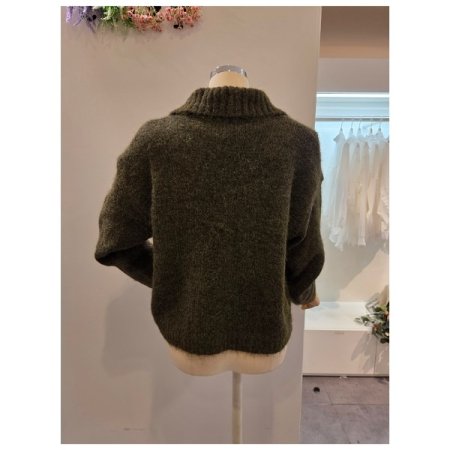 아가일 리본 빅카라 가디건