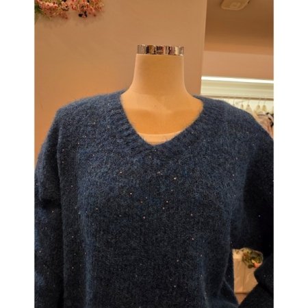 브이넥 보카시 루즈핏 니트