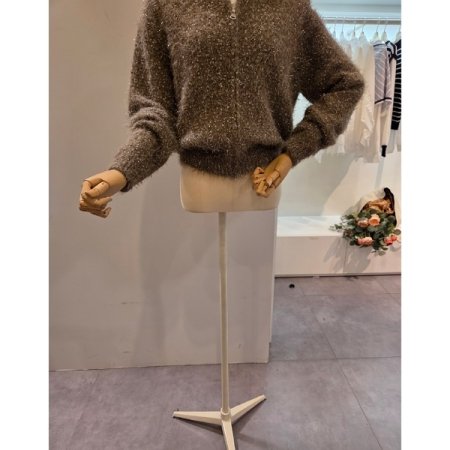 라운드 집업 가디건