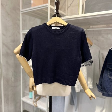 반팔 크롭 니트