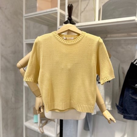 반팔 크롭 니트