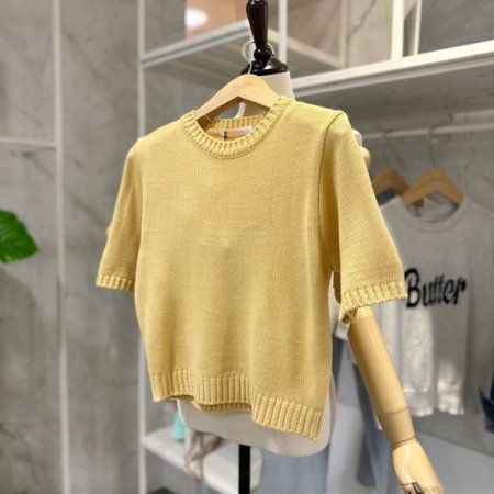 반팔 크롭 니트