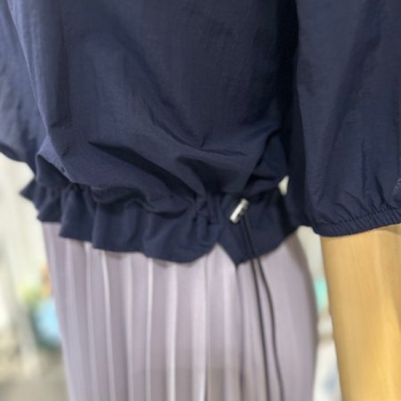 배색 주름 스트링 원피스