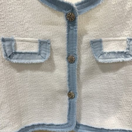 데님배색 트위드 자켓