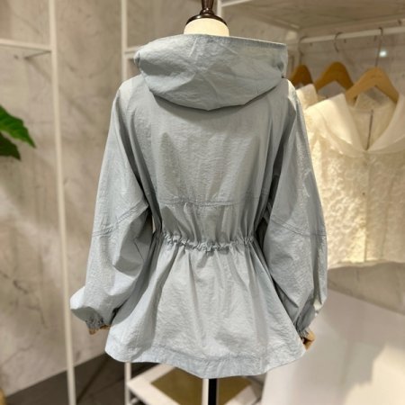 허리스트링 후드 점퍼