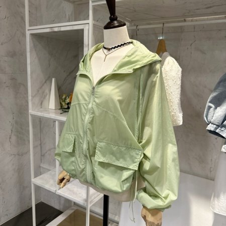 옆 스트링 바람막이 점퍼