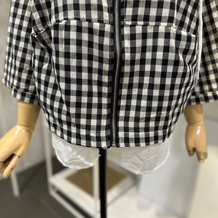 체크 후드 점퍼