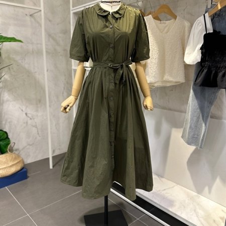 벨티드 프릴 원피스