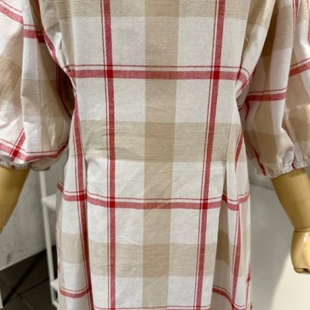 체크 스퀘어 원피스