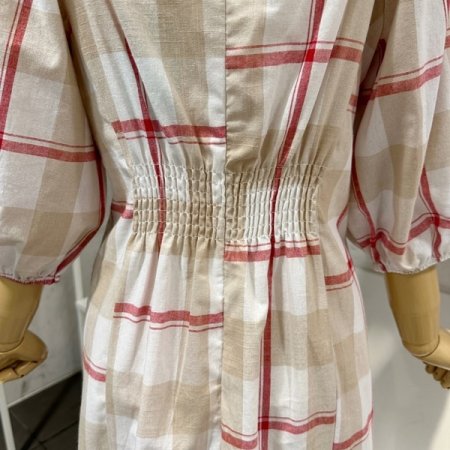 체크 스퀘어 원피스