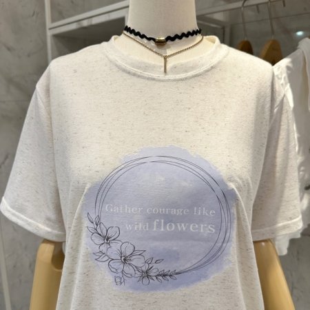 플라워 린넨 티셔츠