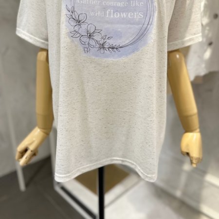 플라워 린넨 티셔츠