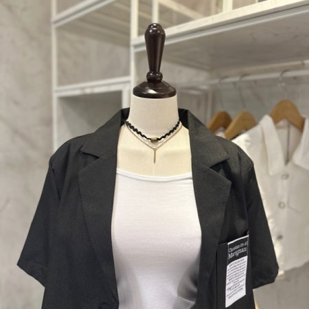 포켓 라벨 투피스