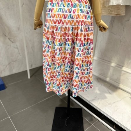 삼각 나염 스커트