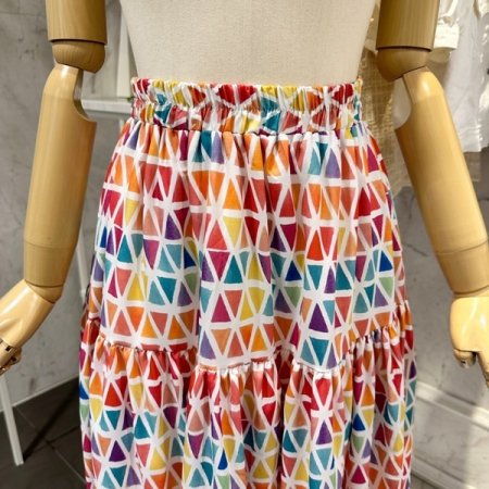 삼각 나염 스커트